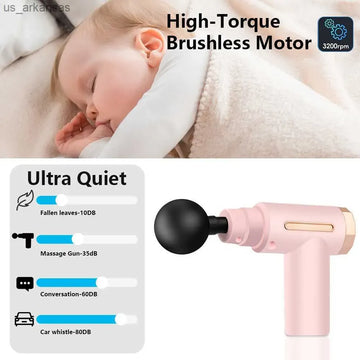 4 In 1 Massage Gun | Deep Tissue Percussion Massager With 4 Attachments | Handheld Electric Body Relaxation Therapy For Pain Relief & Recovery (