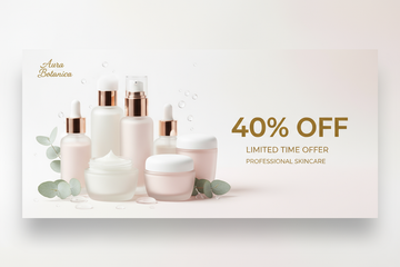 skin care products create tamplate 40 % discounte